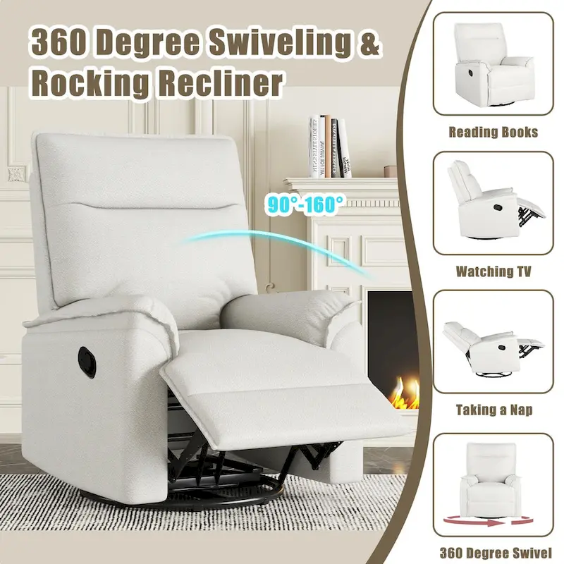 360 Degree Swivel Manual Recliner Chair