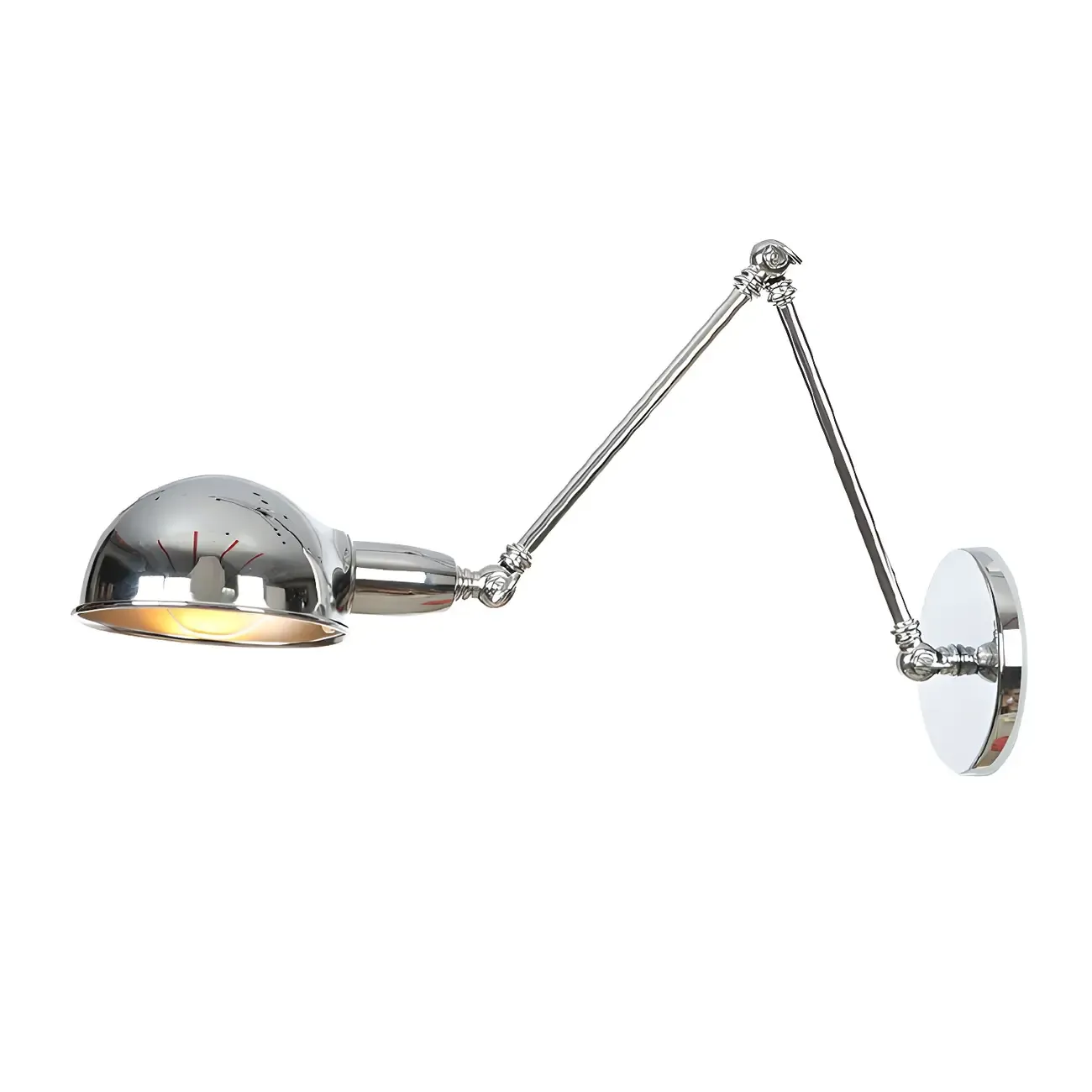 Metal Glossy Dome Swing Arm Wall Light