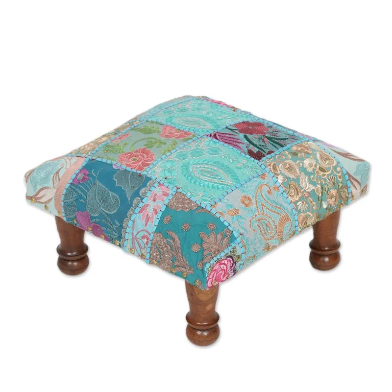 NOVICA Handmade Embellished ottoman Rajasthani Patchwork (India)