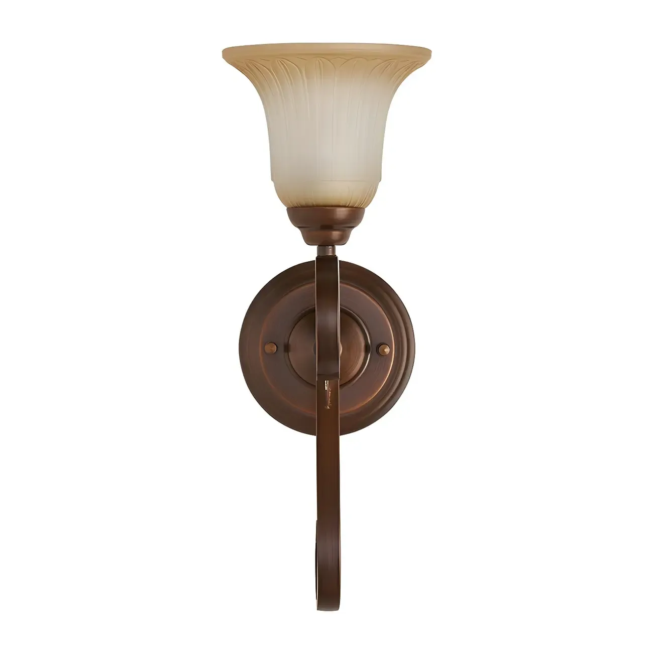 Modern Metal LED Wall Sconce Fixture with Glass Shade