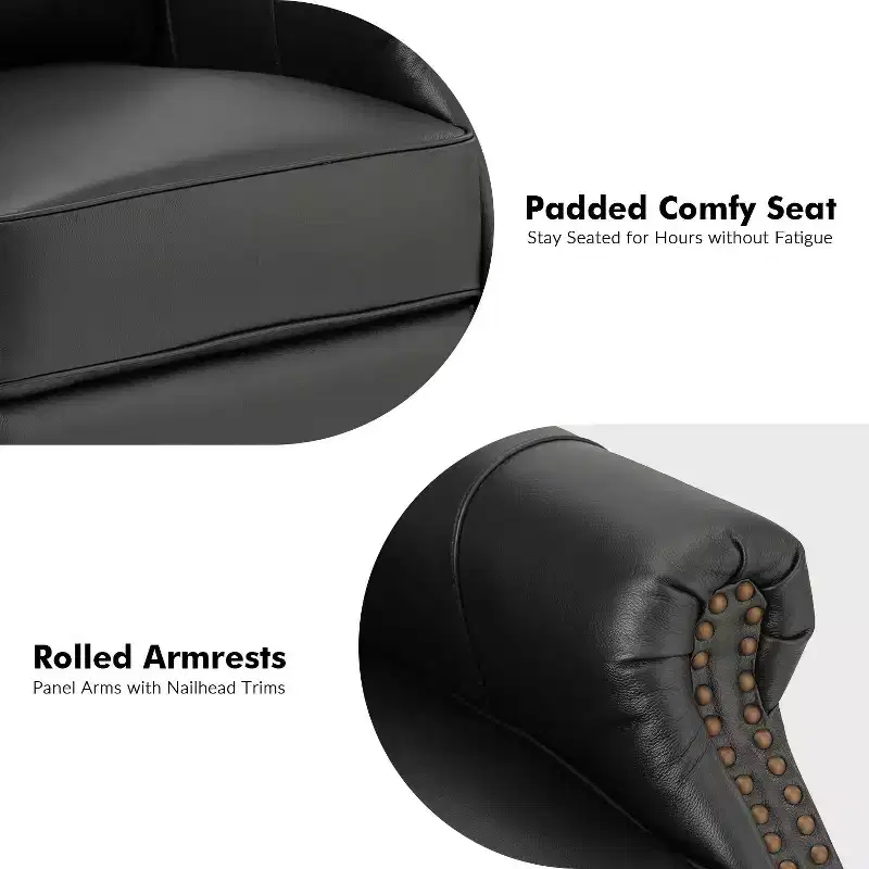 Irene 30.5 Wide Genuine Leather Manual Recliner with Rolled Arms Set of 2| ART OF LIVING DESIGNS