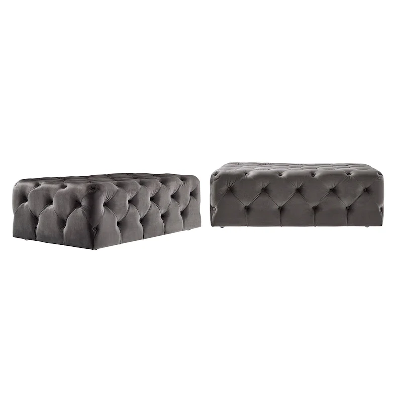 Gdansk Rectangular Tufted Ottoman with Casters