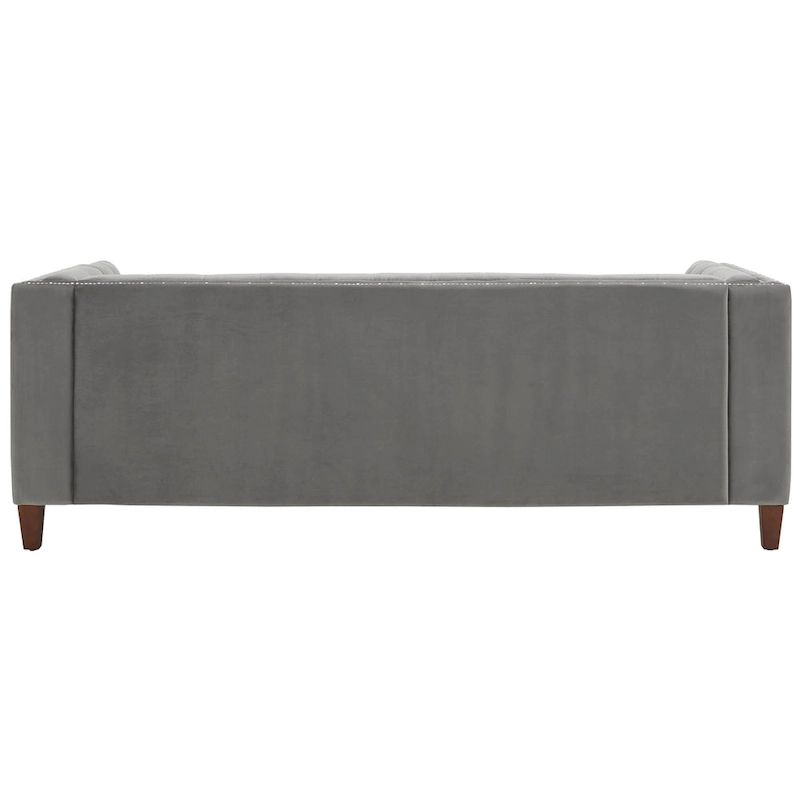 Layla Jewel-tuft Grey Velvet Seating with Nailhead by iNSPIRE Q Bold