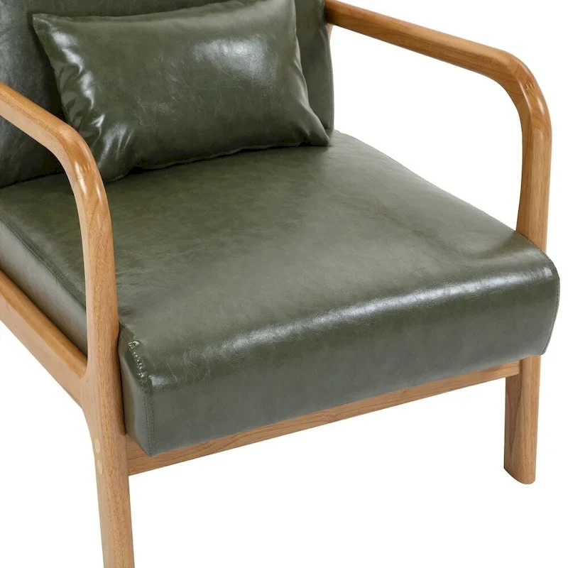 2 Set Upholstered Lounge Arm Chair with Pillow - Set of 2