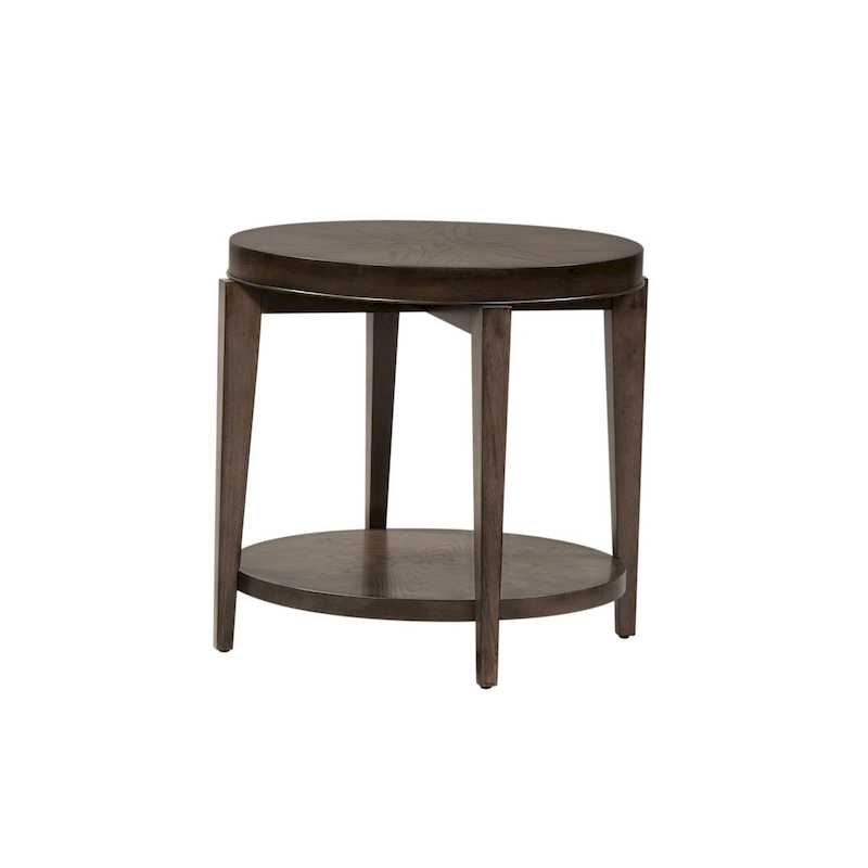 Penton Espresso Stone Round End Table