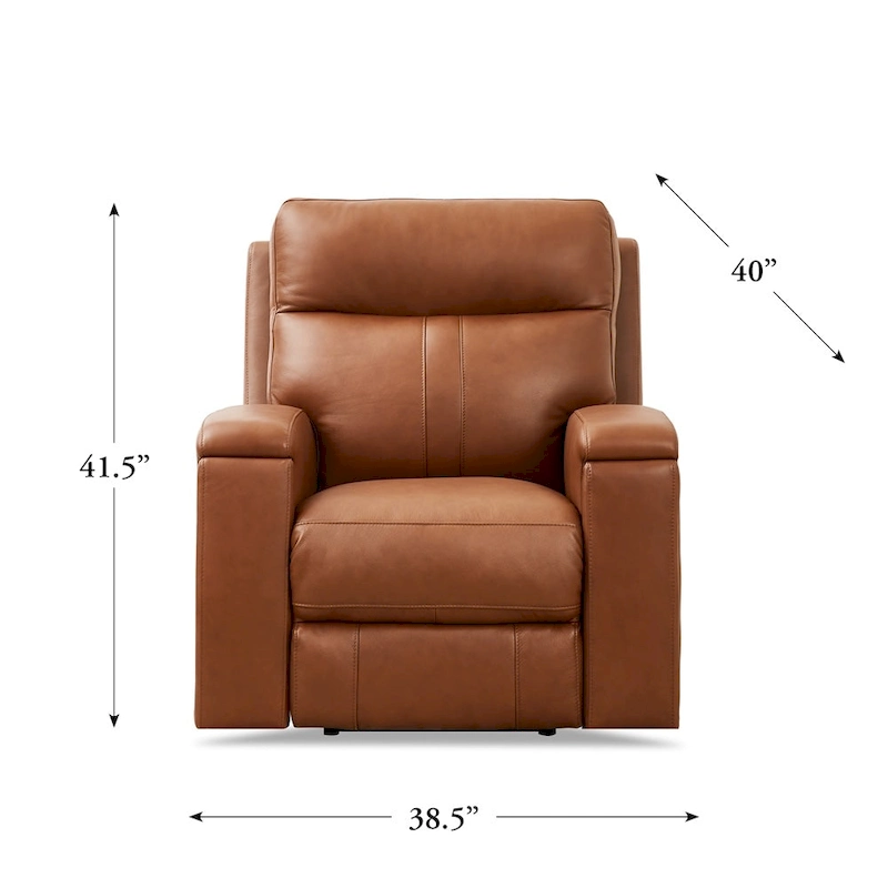 Hydeline Venice Zero Gravity Power Recline and Headrest Top Grain Leather Recliner with Cup Holder