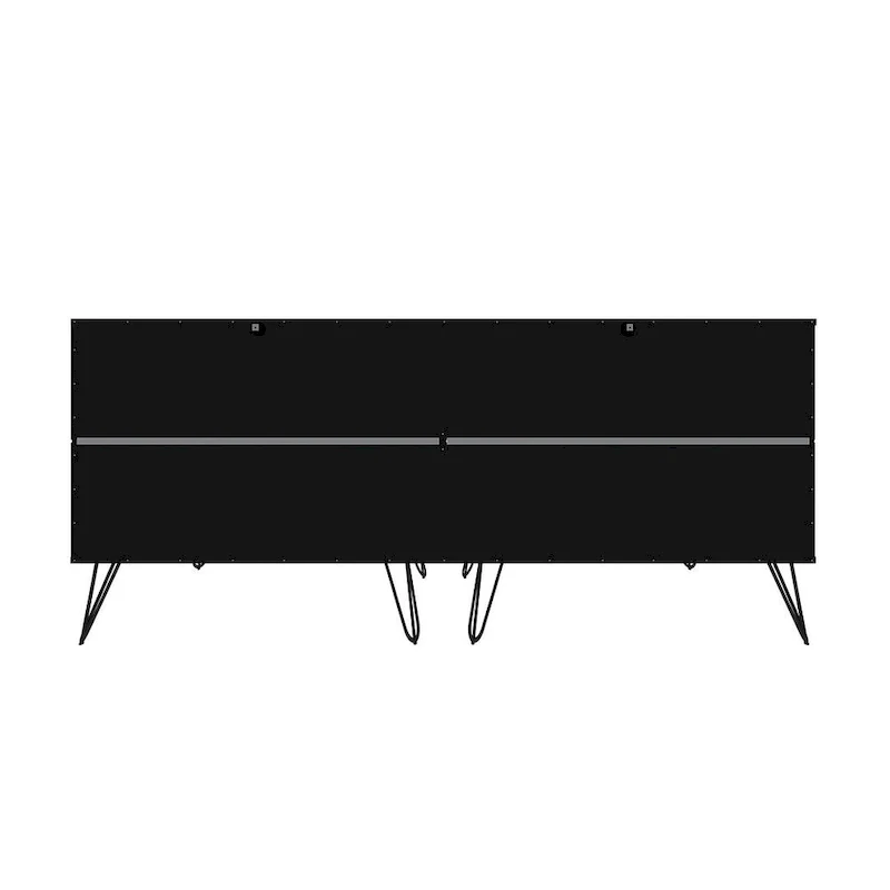 6-Drawer Double Low Dresser with Metal Legs