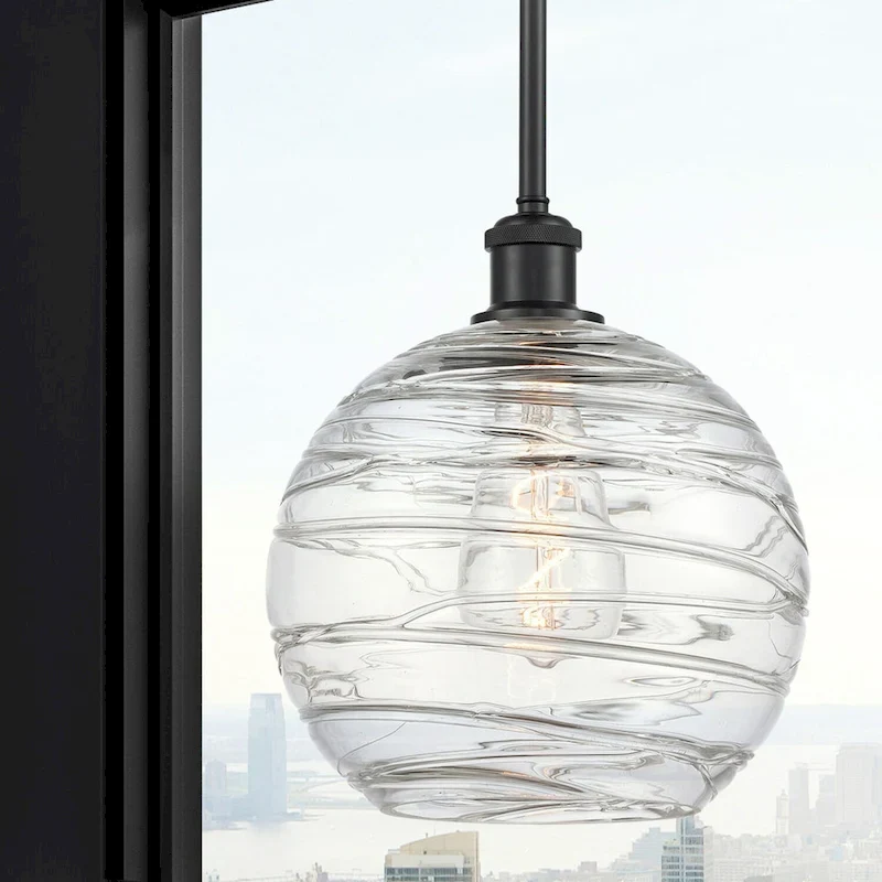 Innovations Lighting Athens Deco Swirl - 1 Light 10  Stem Hung Mini Pendant