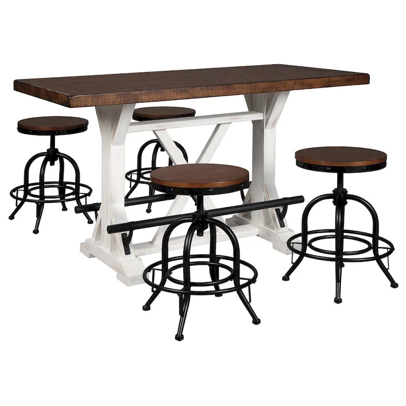 Valebeck Brown/ White Rectangular Dining Room Counter Table - 60 W x 30 D x 36 H