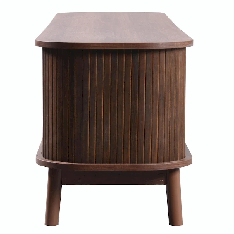 Modern Farmhouse Media Console with Solid Wood Legs