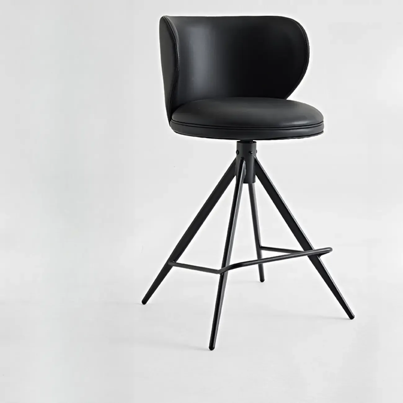 Modern Leather Swivel Bar Stools Counter Height