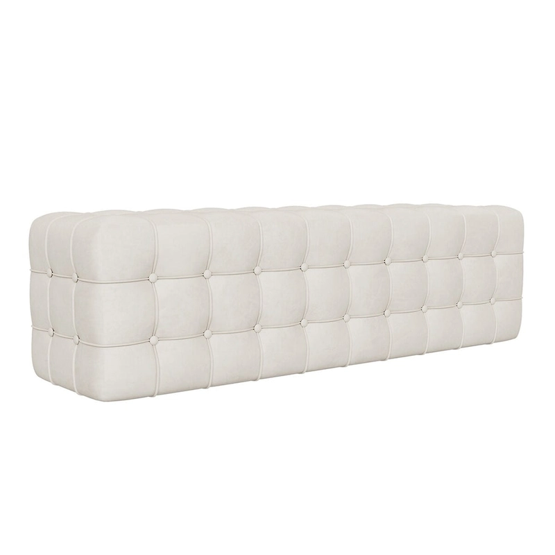 All Covered Velvet Upholstered Ottoman,Rectangular Footstool