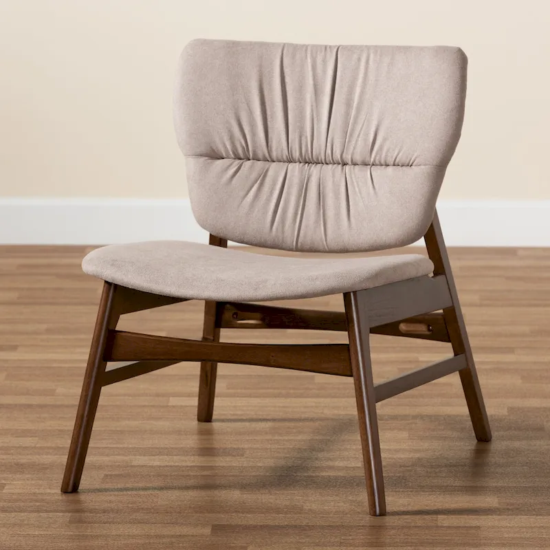 Benito Mid-Century Modern Transitional Fabric and Wood Accent Chair