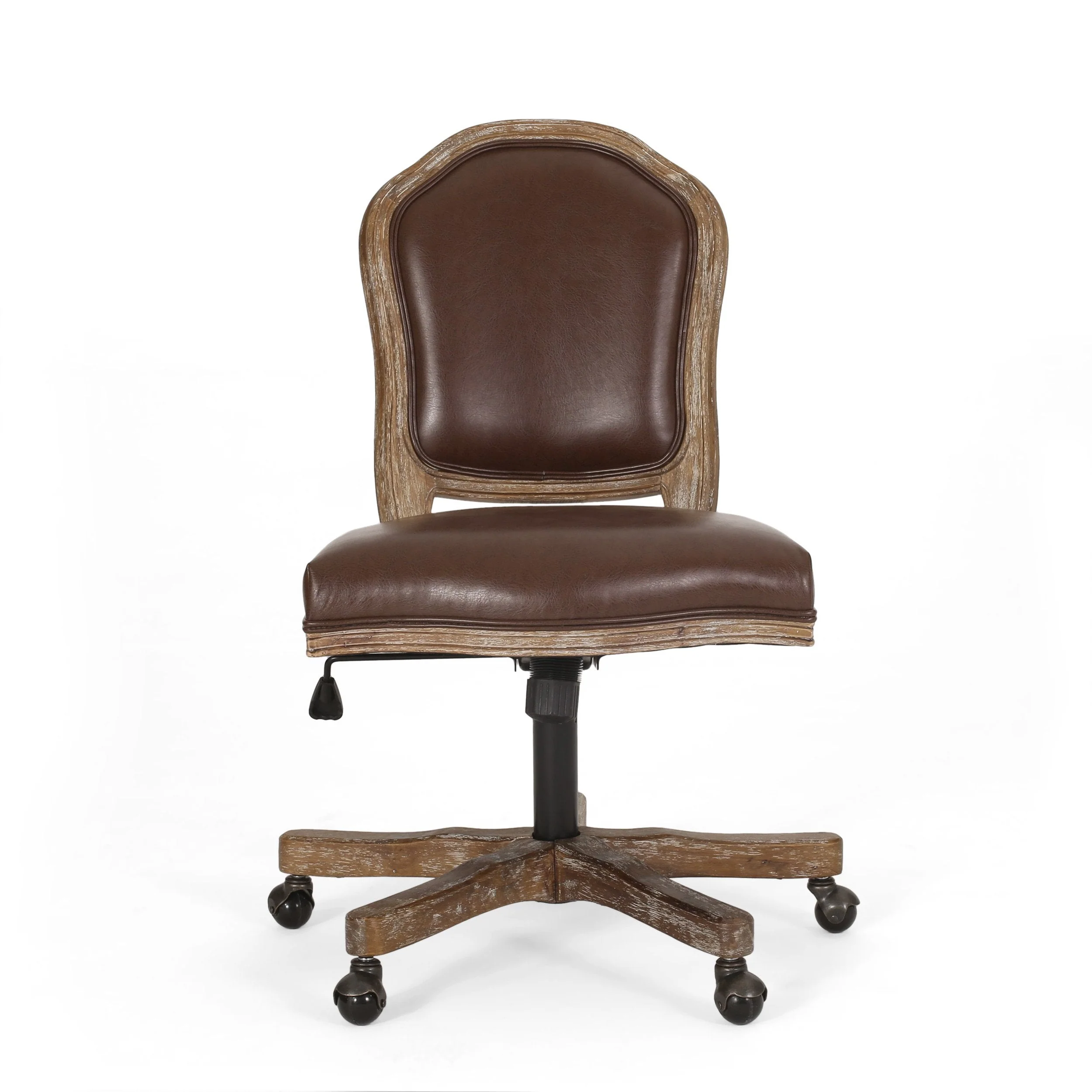 French Country Upholstered Swivel Office Chair - NH572513
