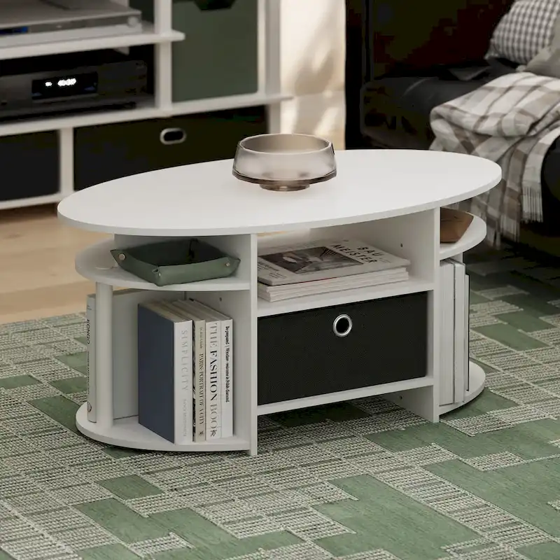 FURINNO JAYA Simple Design Oval Coffee Table