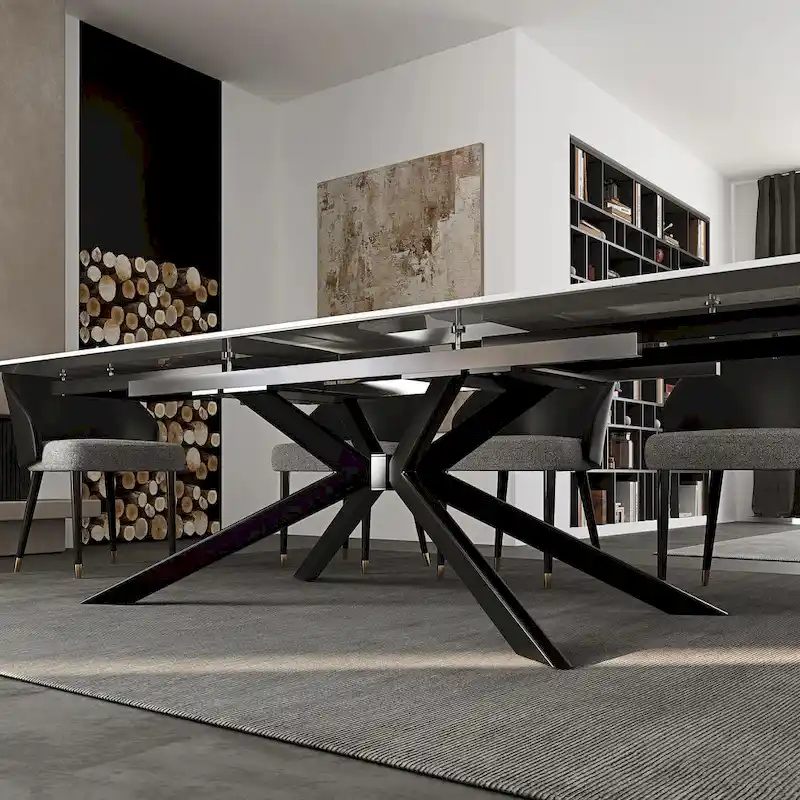 110.24 Extendable Rectangular Sintered Stone Dining Table - 78.74 to 110.24