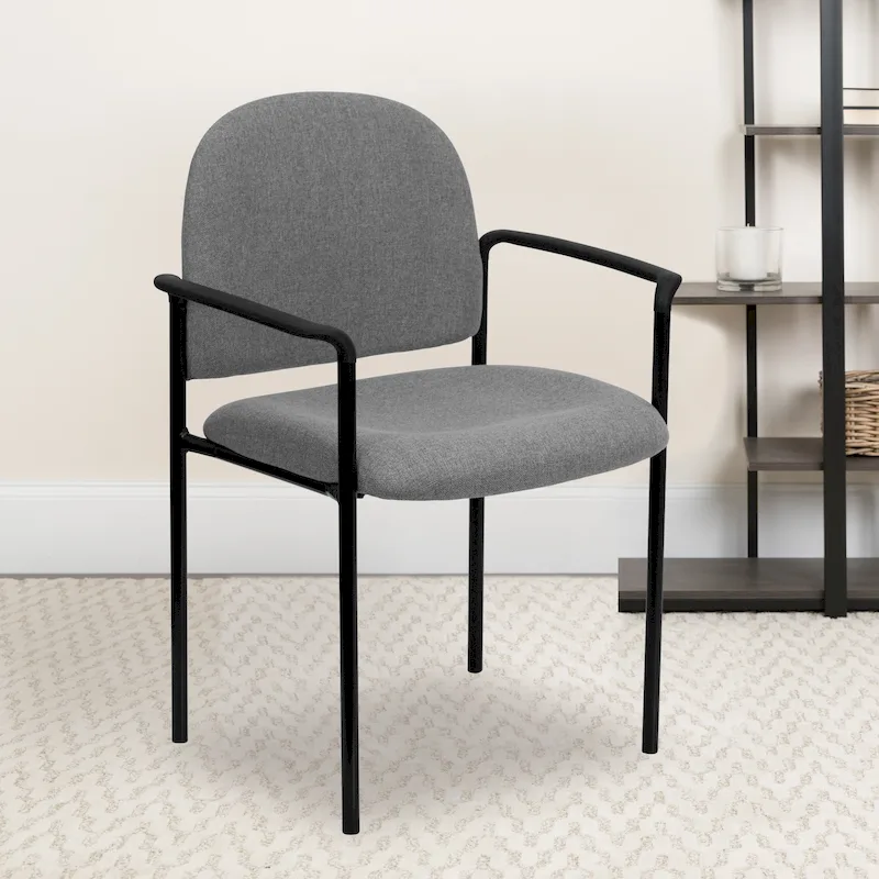 Stackable Steel Reception Chair with Arms - Padded Seat (Single)