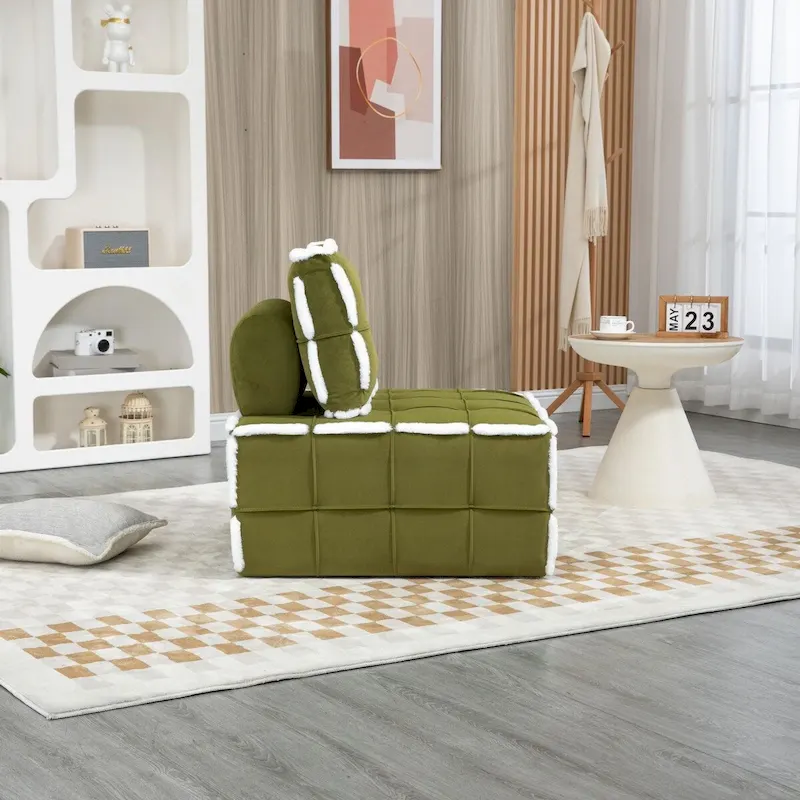 Upholstered Deep Seat Armless Chair Accent Single Lazy Sofa Lounge