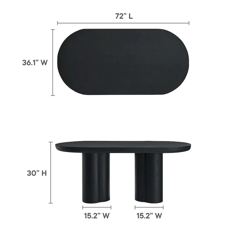 Caspian 72 Oval Concrete Dining Table