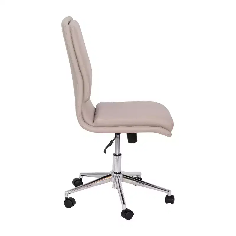 Emma and Oliver Modern Faux Leather Upholstered Mid-Back Home Office Chair with 5 Star Base and Pneumatic Seat Height Adjustment