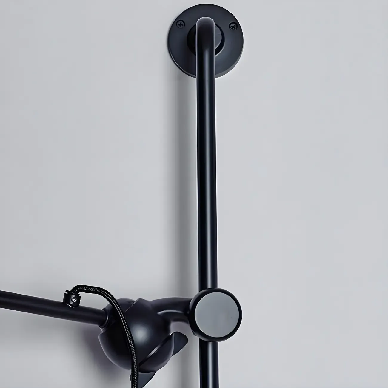 Modern Metal Black Adjustable Swing Arm Wall Light