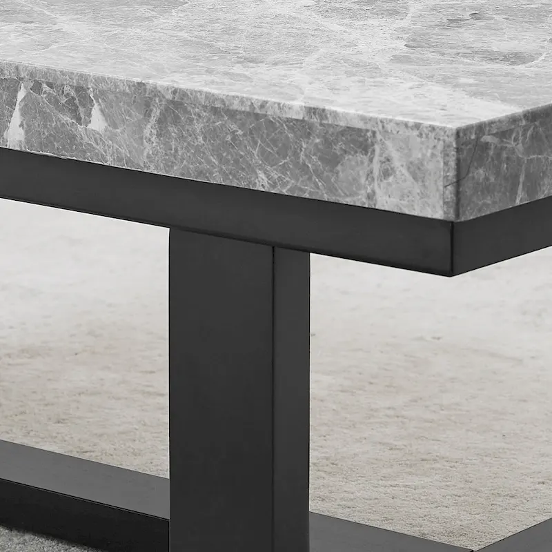 Steve Silver Ludlow Gray Marble Top Side Table