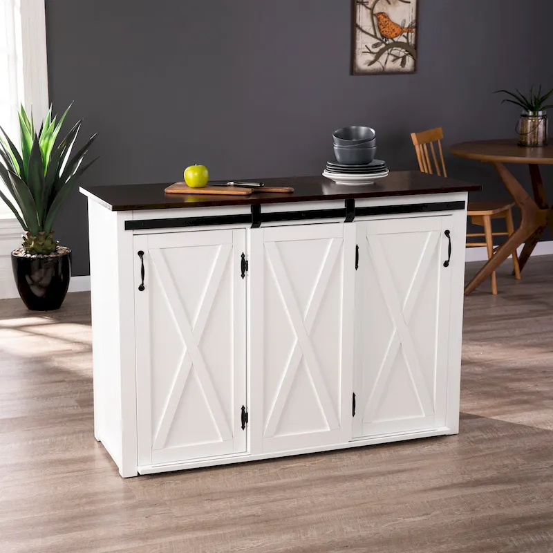 White Kitchen Island w/ Storage