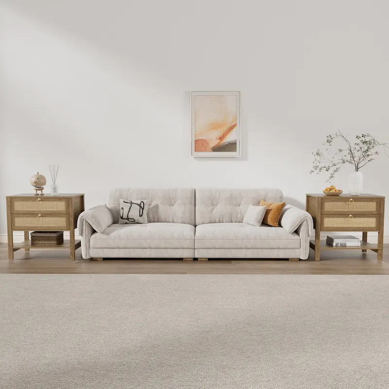 Two Bohemian Nightstands:Black,White,Cherry