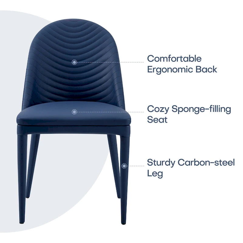 Fully Assembled Microfiber Leather Upholstered Dining Chairs, Set of 2 - 22.44 D x 18.5 W x 32.28 H