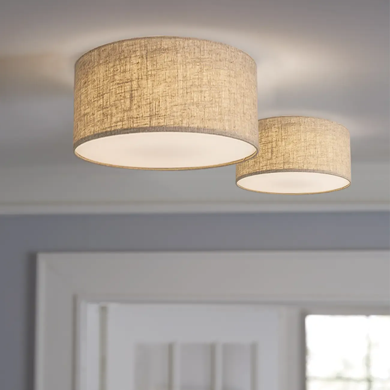 Flaxen Cylinder Flush Mount Ceiling Light for Living Room