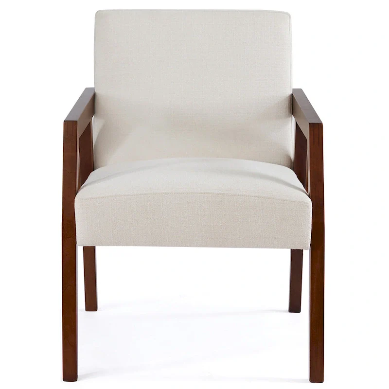 Mid-Century Modern Upholstered Accent Armchair with Solid Wood Legs, Living Room Bedroom Chair