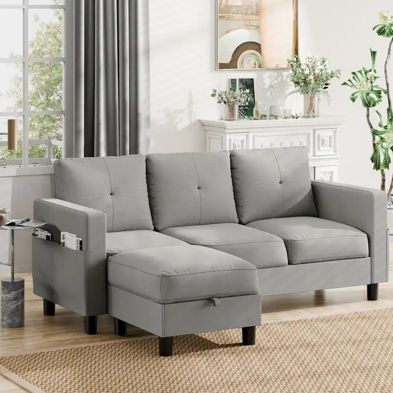 L-Shaped Sectional Sofa (With Interchangeable Chaise)