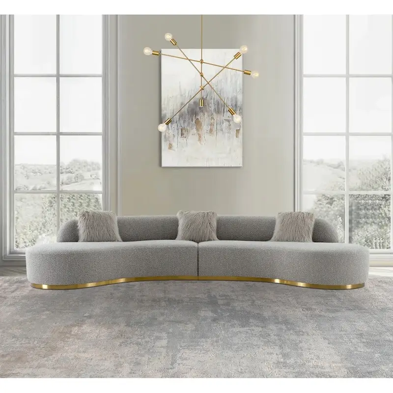 Curved Sofa with 3 Pillow Included