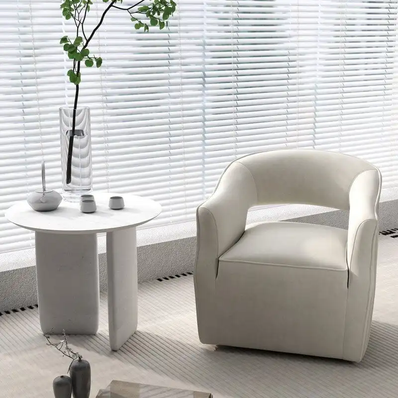 SEYNAR Modern Glam Velvet 360 Degree Swivel Open-Back Accent Armchair