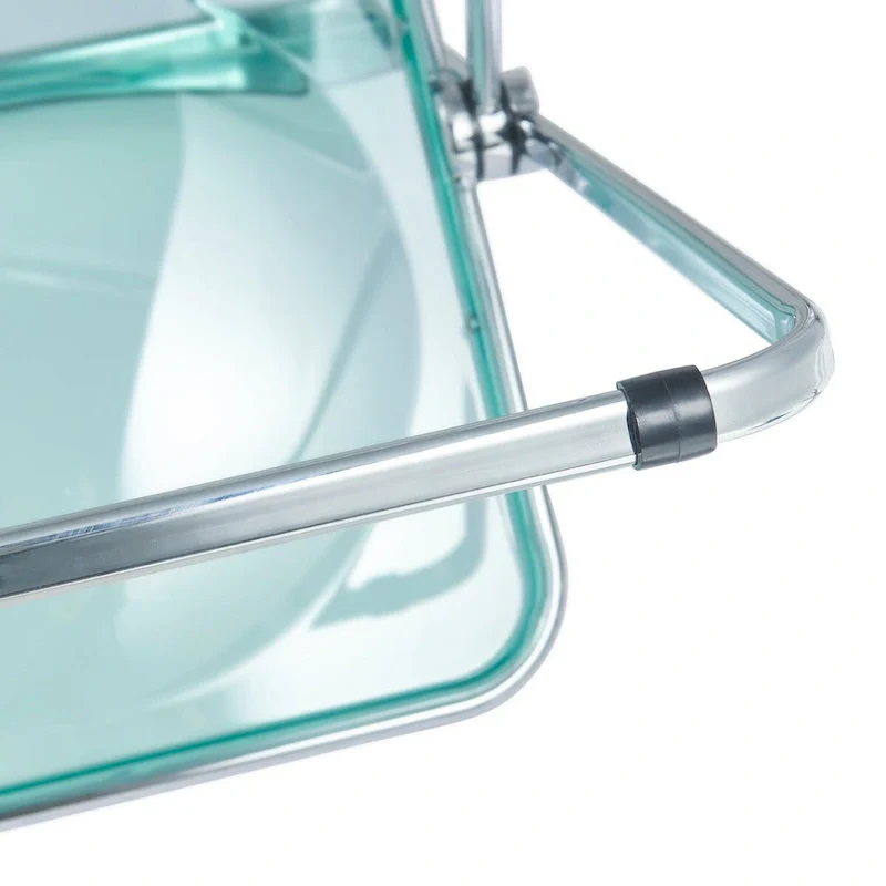 Acrylic Folding Dining Chair with Chrome Frame Set of 4 Lawrence Series by LeisureMod