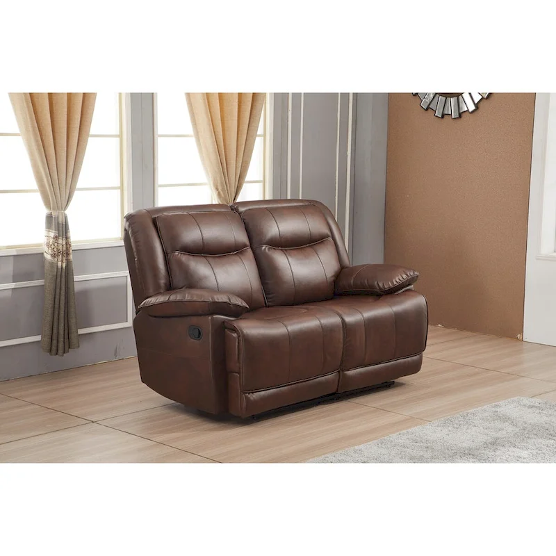Betsy Furniture Bonded Leather Manual Rclining 2-seat Loveseat 8006