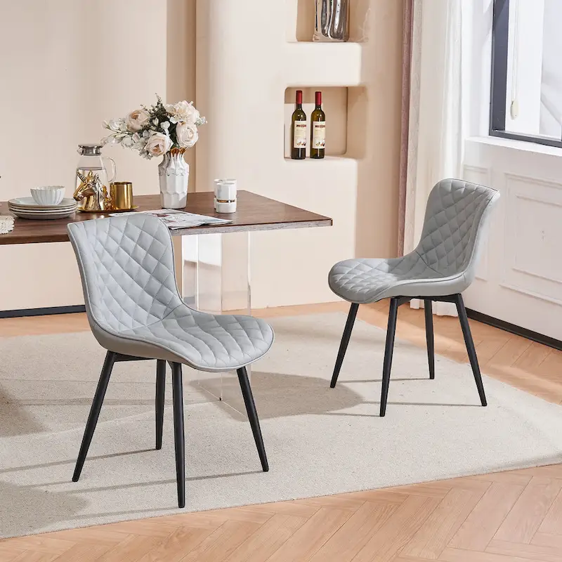 Dining Chairs Set of 2 Modern Leather Upholstered Dining Room Chair