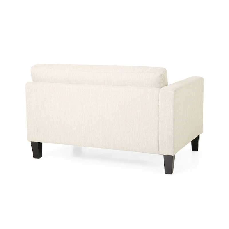 Beige Modern 101 3-seater Sofa with Wood Legs and Two Pillows for Living Room