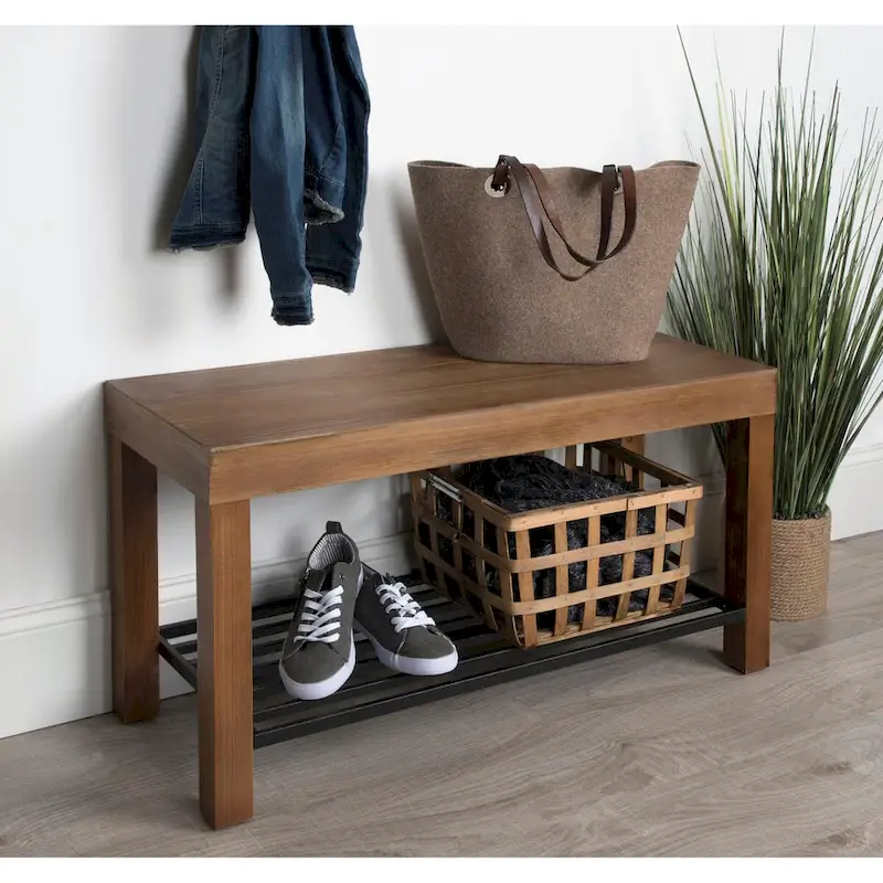 Kate and Laurel Jeran Farmhouse Entryway Bench