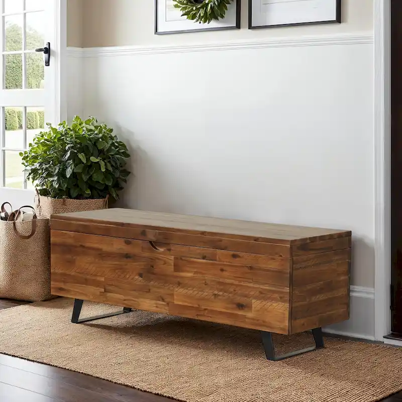 Broadmore 46-inch Acacia Wood Storage Bench