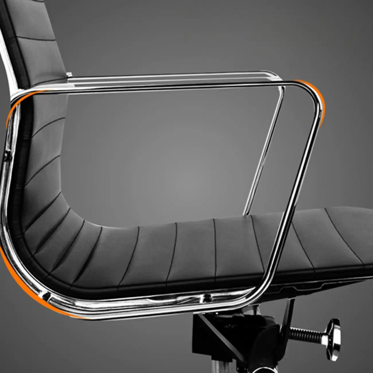 Beige Leather Adjustable High-Back Swivel Office Chair