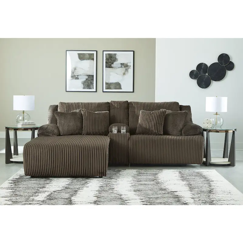 Signature Design by Ashley Top Tier 3-Piece Reclining Sectional with Chaise - 105 W x 74 D x 41 H