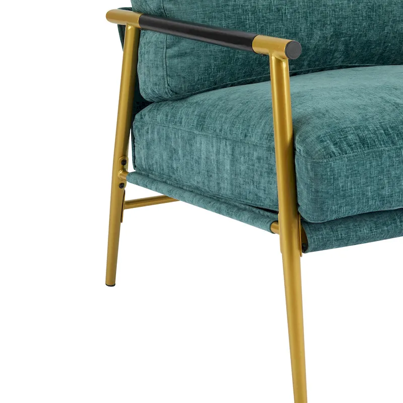 Varsts Modern Upholstered Accent Chair with Wood Frame, Emerald by Christopher Knight Home