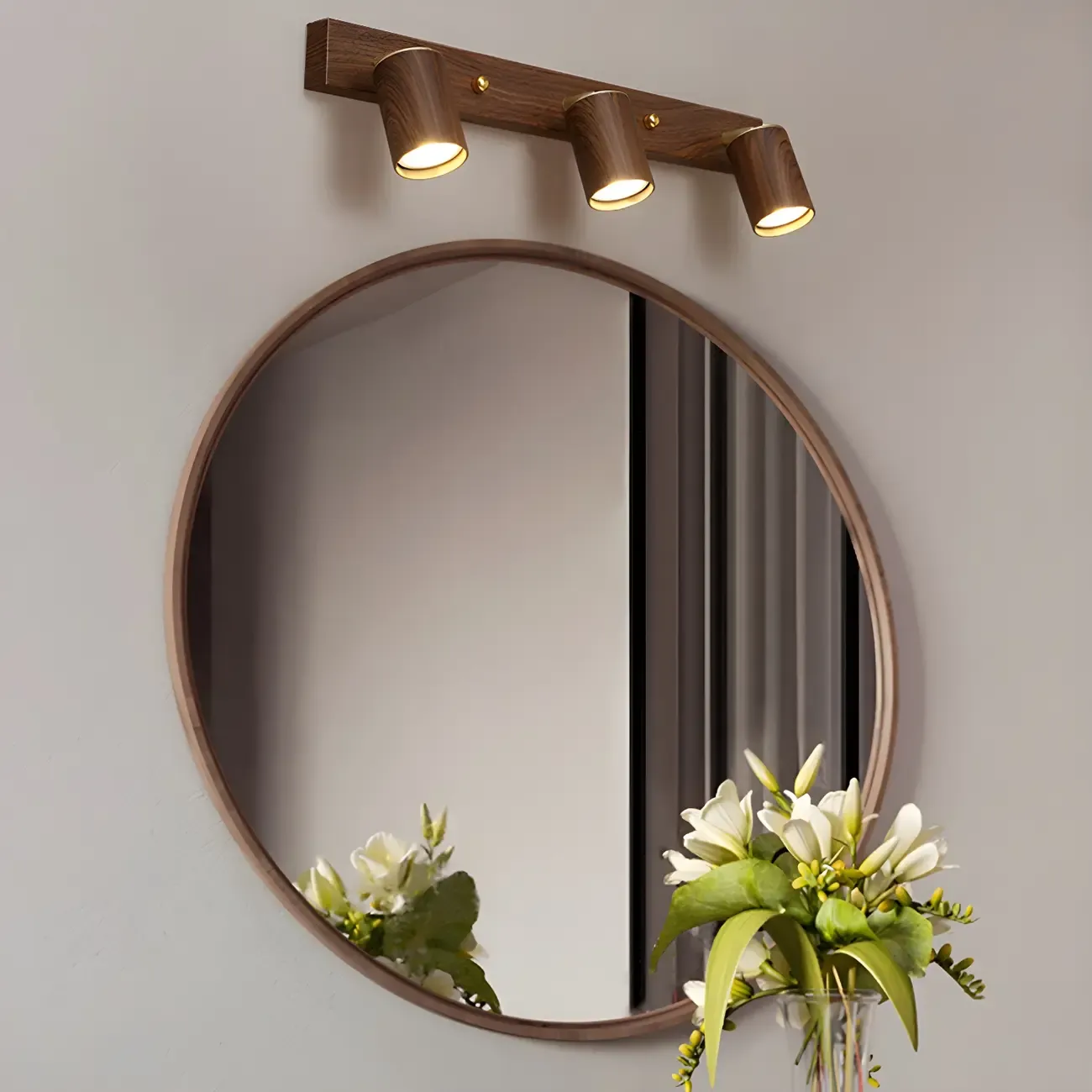 Contemporary Brown Cylinder Multi-light Vanity Lights