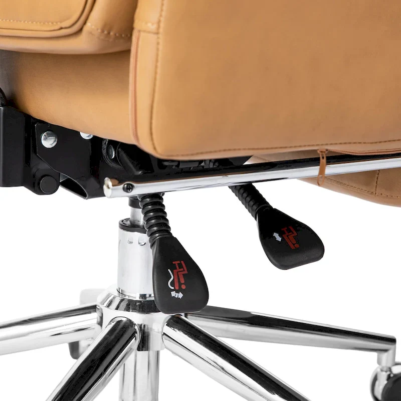 49H Modern Adjustable Swivel High Back Ergonomic Office Chair with Armrest and Extendable Footrest