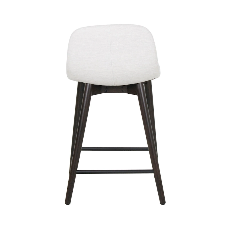 Upholstered Solid Wood Counter Stool With Footrest by East at Main