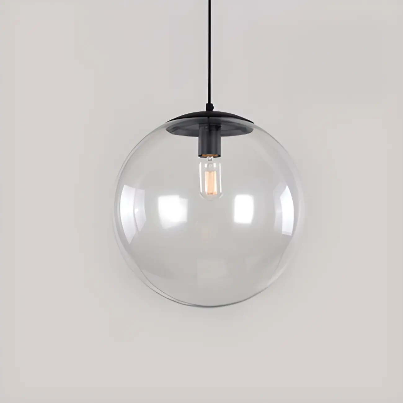 Contemporary Clear Glass Bubble Shape LED Pendant Light