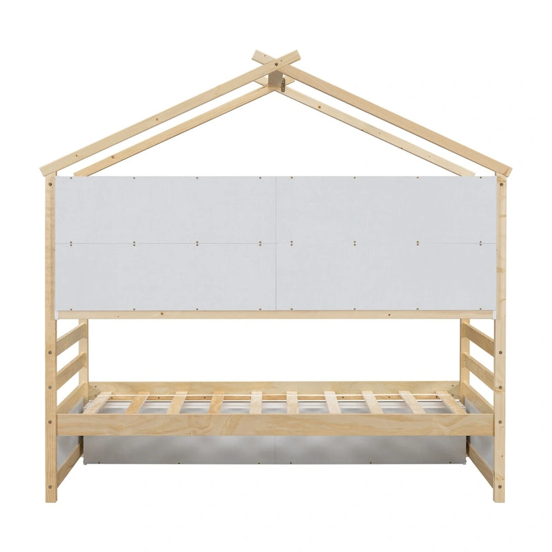 QQ Twin House Bed with Roof Frame