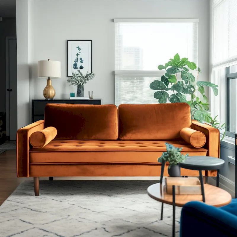 Lando 70 Velvet Square Arm Sofa