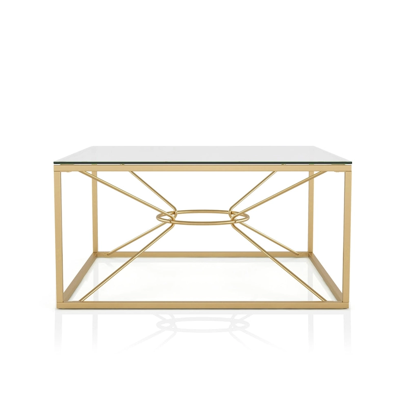 Taylan Glam Gold Coated 35-inch Steel and Glass Coffee Table by Furniture of America